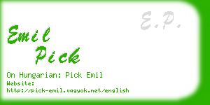 emil pick business card